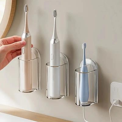 Inspired Living Wall Mounted Toothbrush Holder Space Saving Electric Toothbrush Organizer 3pcs