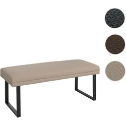 Sitzbank HWC-O81, Polsterbank Garderobenbank Esszimmerbank, Metall Kunstleder 120cm ~ beige