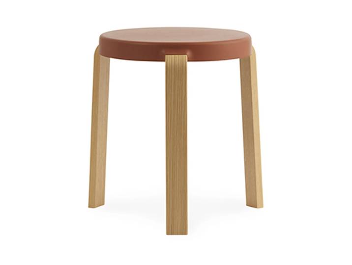 Normann Copenhagen Tap runder Hocker Caramel, Eichenholzbeine, Ø35x43 cm