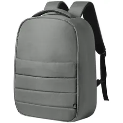 Grauer Rucksack für Laptops bis 15 Zoll, Tablets bis 12 Zoll.