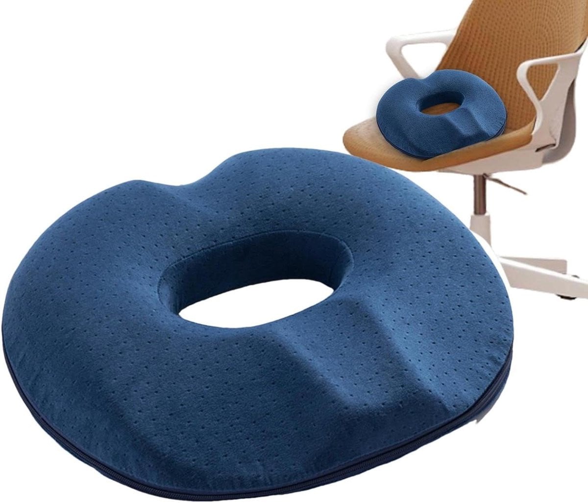 Blauw Donutkussen - Ergonomische Zitring voor Volwassenen