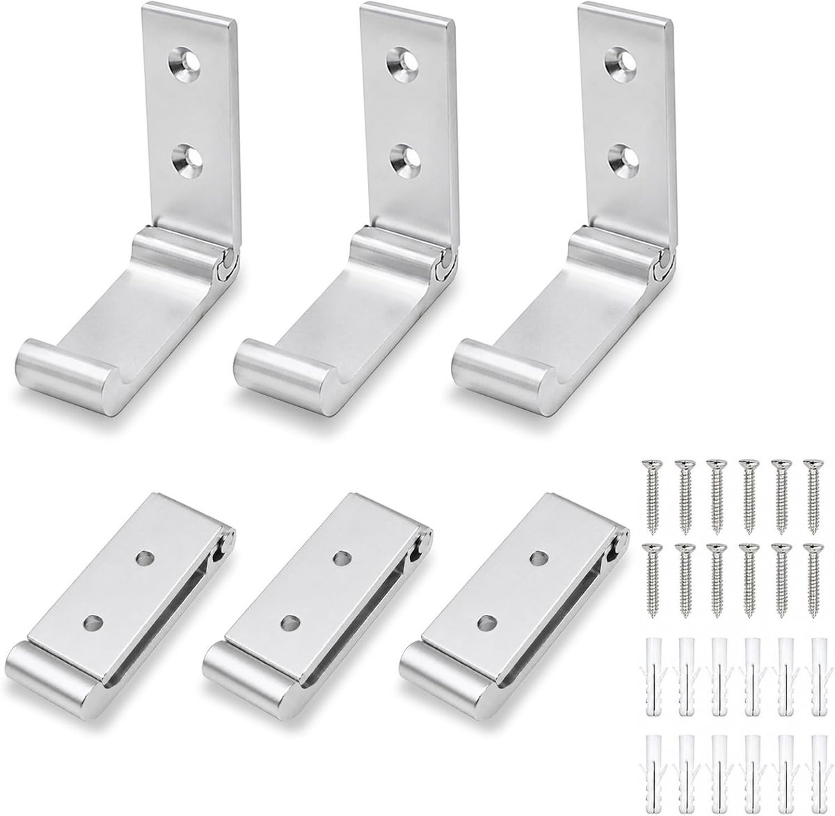 Inklapbare wandhaken van aluminium voor binnen en buiten - Ruimtebesparende en duurzame kapstokhaken
