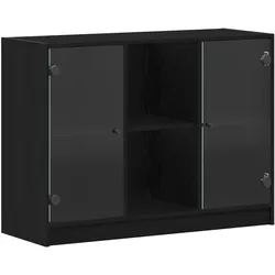 vidaXL Sideboard Schwarz Eiche 102x37x75,5 cm Holzwerkstoff
