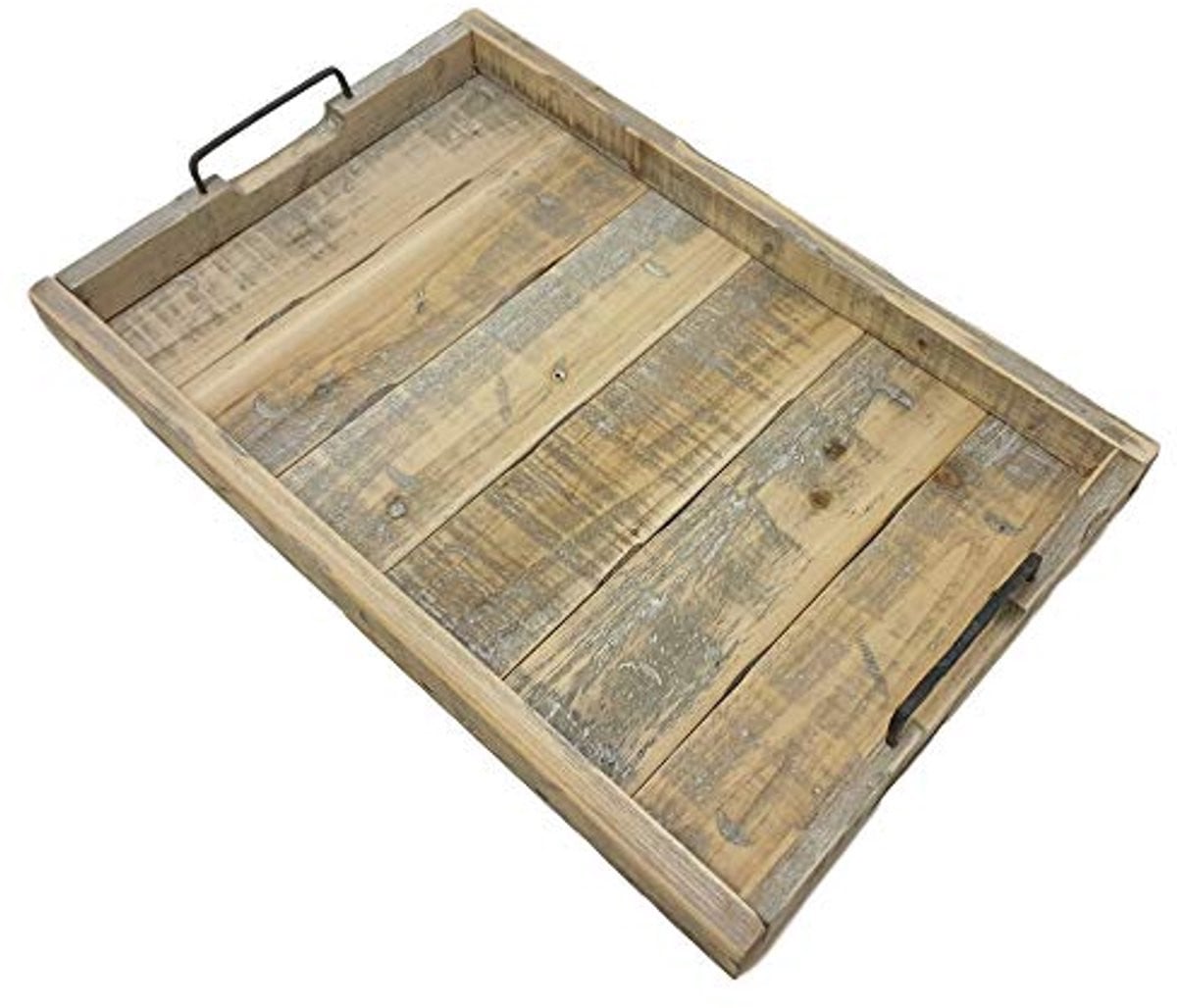 Landelijk decoratief houten dienblad 58 cm