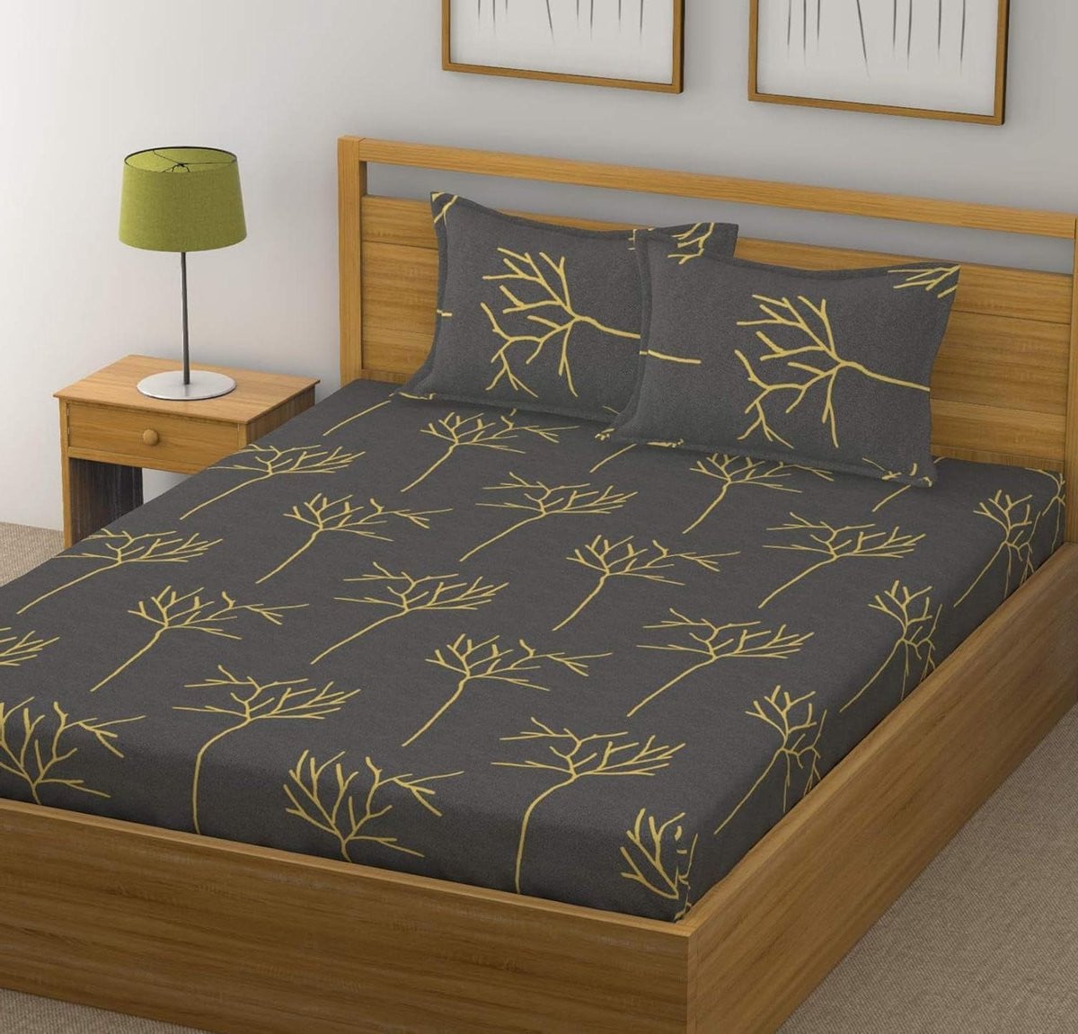 Grijs Katoenen Laken Set Kingsize voor Comfortabel Slapen