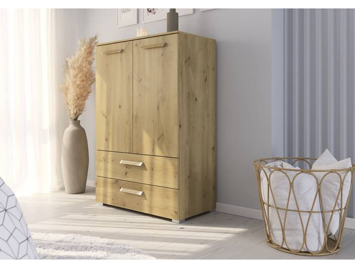 Kommode 119 cm 80 x 119 x 42cm Braun/Asteiche Dekor
