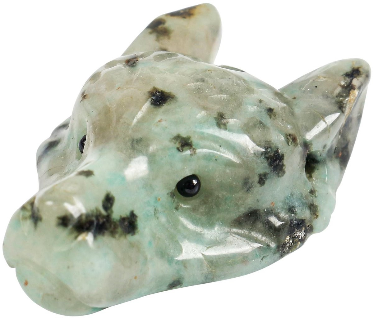 Solidchoice Mini Natuurlijke Sesam Jaspis Wolf Hoofd Beeldje