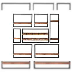SIT Möbel Wandregal-Set 7-teilig | Mango-Holz natur | Gestell Altmetall antikschwarz | B 0 x T 0 x H 0 cm | 09200-02 | Serie PANAMA