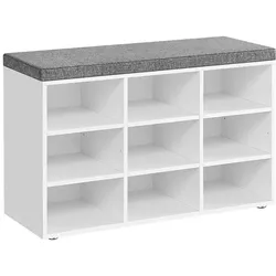 Vasagle, Schuhschrank, Schuhbank LHS009W14 weiss, grau Holz 78,6 cm