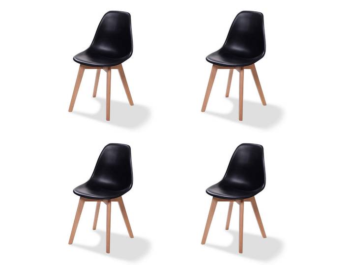 Mid.you Stuhl-Set, Schwarz, Holz, Metall, Birke, 47x83x53 cm, Europäischer Sicherheitsstandard, stapelbar, UV-beständig, Esszimmer, Stühle, Esszimmerstühle