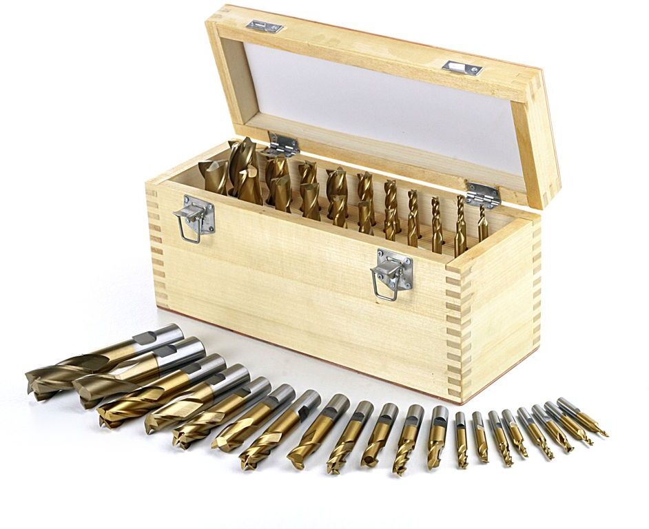 HBM Set di frese HSS - Tin Coated 20 pezzi Modello 1