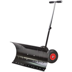 DEMA Schneeschieber 17137, 74 cm breit, aus Stahl, mit Aluminiumstiel
