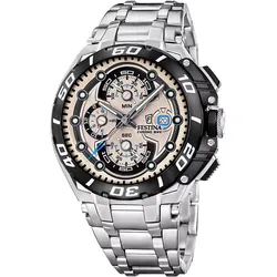 Festina F20754/2 Herrenuhr Chronograph Chrono Bike Stahl/Sandfarben