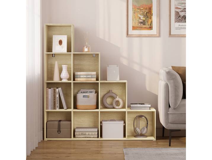 WOLTU – bibliothèque en forme de L, 120x120x30cm, étagère à livres en cube, rangement pour salon, chambre à coucher, décoration de la maison, bibliothèque pour étudiants