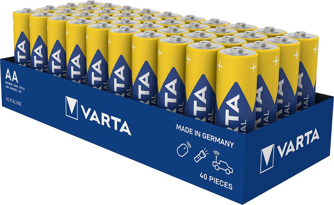 Boîte de 40 piles alcalines INDUSTRIAL Pro 1,5 V LR06 VARTA 4006211354