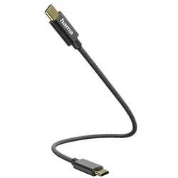 Hama Ladekabel USB-C auf USB-C 0,2 m schwarz schwarz