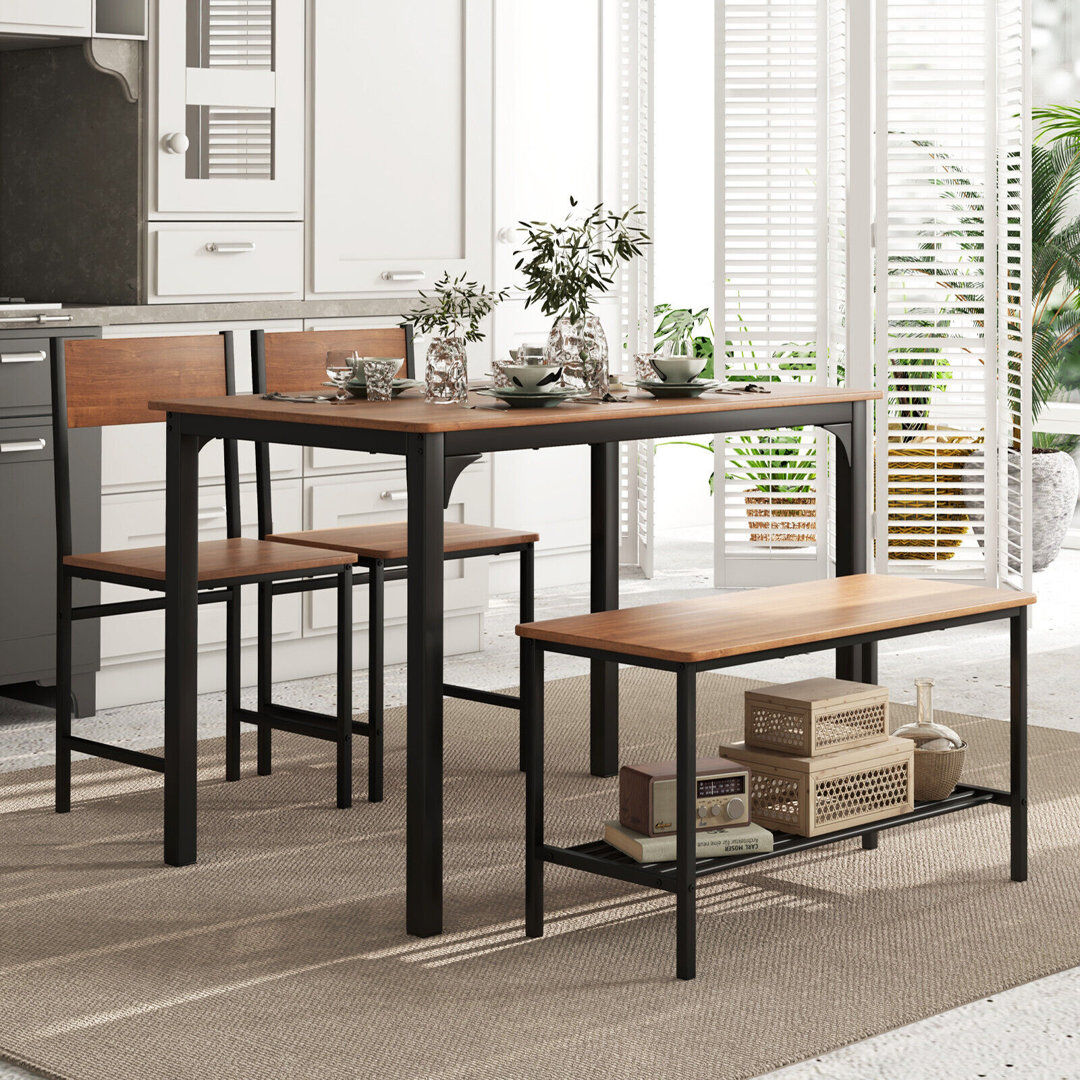 George Oliver 4 - Person Dining Set Brown 4
