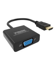 Vision 0,23 m HDMI Typ A Standard VGA D-Sub Männlich Weiblich Gerade Professional Black to Adaptor (TC-HDMIVGA/BL)