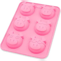 Wisefood Silikonform Schweinchen - pink 23x17x3cm