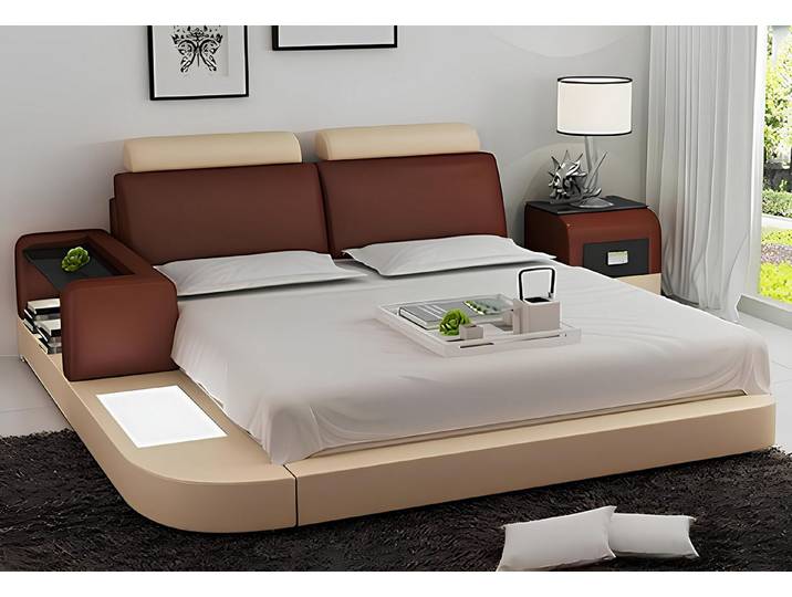 Xlmoebel, Wasserbett Wasserbett Hotel LB8804 in Leder-Optik mit Wasserpolster