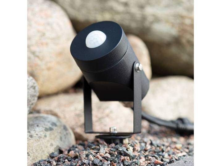 Tuin 24 bewegingsmelder met grondspies PIR-Sensor, zwart, Aluminium