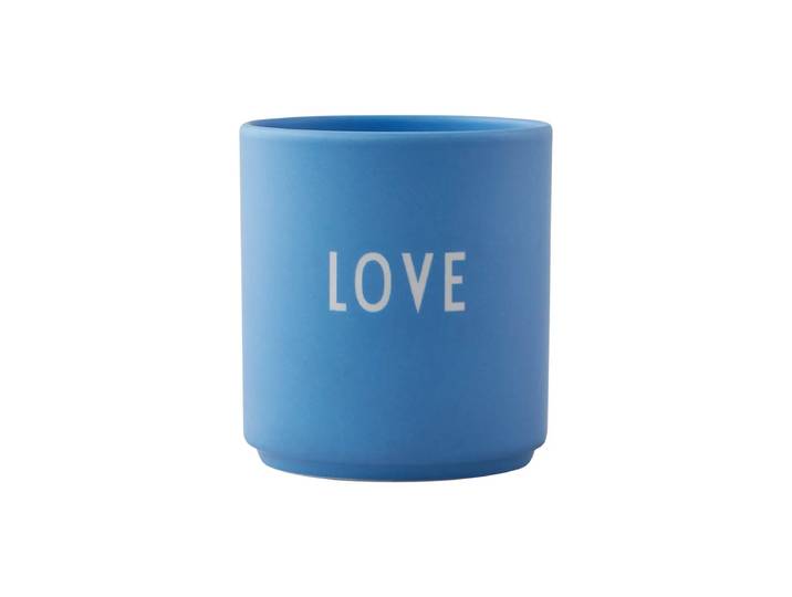 Design Letters - AJ Favourite Porzellan Becher, Love / sky blue