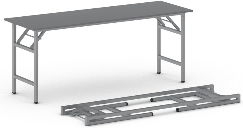 B2B Partner Klapptisch FAST READY, 170x50 cm, graues Gestell, Graphit