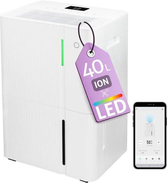 Luftentfeuchter Turbionaire LEVI 40 WIFI mit Ionisierung - Kapazität: 40 Liter pro Tag - Tankvolumen: 5,3 Liter - Kunststoff, weiß - Für den Einsatz im Wohnbereich