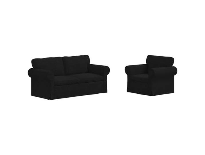 Coespram Sofa Set 2-teilig Ecksofa Modulcouch Schwarz 175x82x80cm Flexibles modulares Design für Wohnzimmer und Schlafzimmer mit atmungsaktivem Stoffbezug und ergonomischer Rückenlehne.