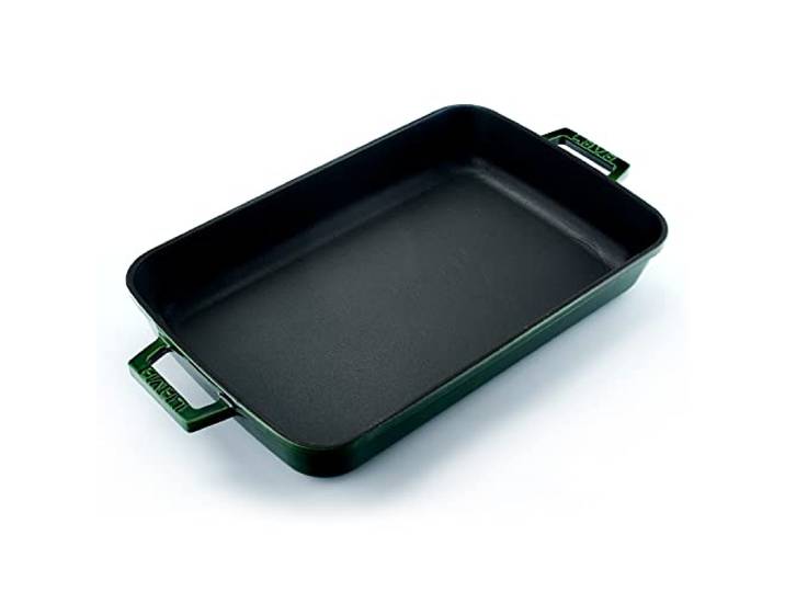 Serie Lava Premium - Gußrost und Backblech, rechteckig, 26x40 cm, Majolic Green