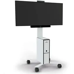 Durable COWORKSATION mobiler TV Ständer für Videokonferenzen 19-43 Zoll, weiß