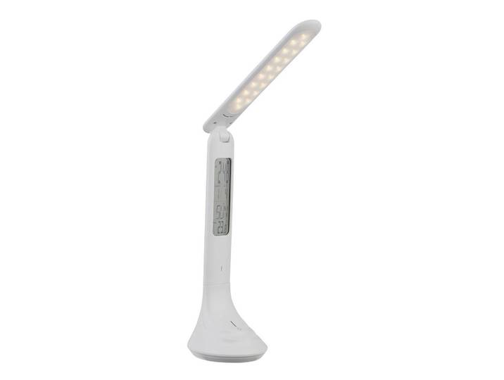 Globo Led-Schreibtischleuchte, Kunststoff, F, 9x42.5x20 cm, Temperaturanzeige, Touch (on/off), Timerfunktion, Uhrzeit-Anzeige, 3-fach schaltbar, verstellbare Arme, Alarmfunktion, Lampen & Leuchten, Innenbeleuchtung, Tischlampen, Schreibtischlampen