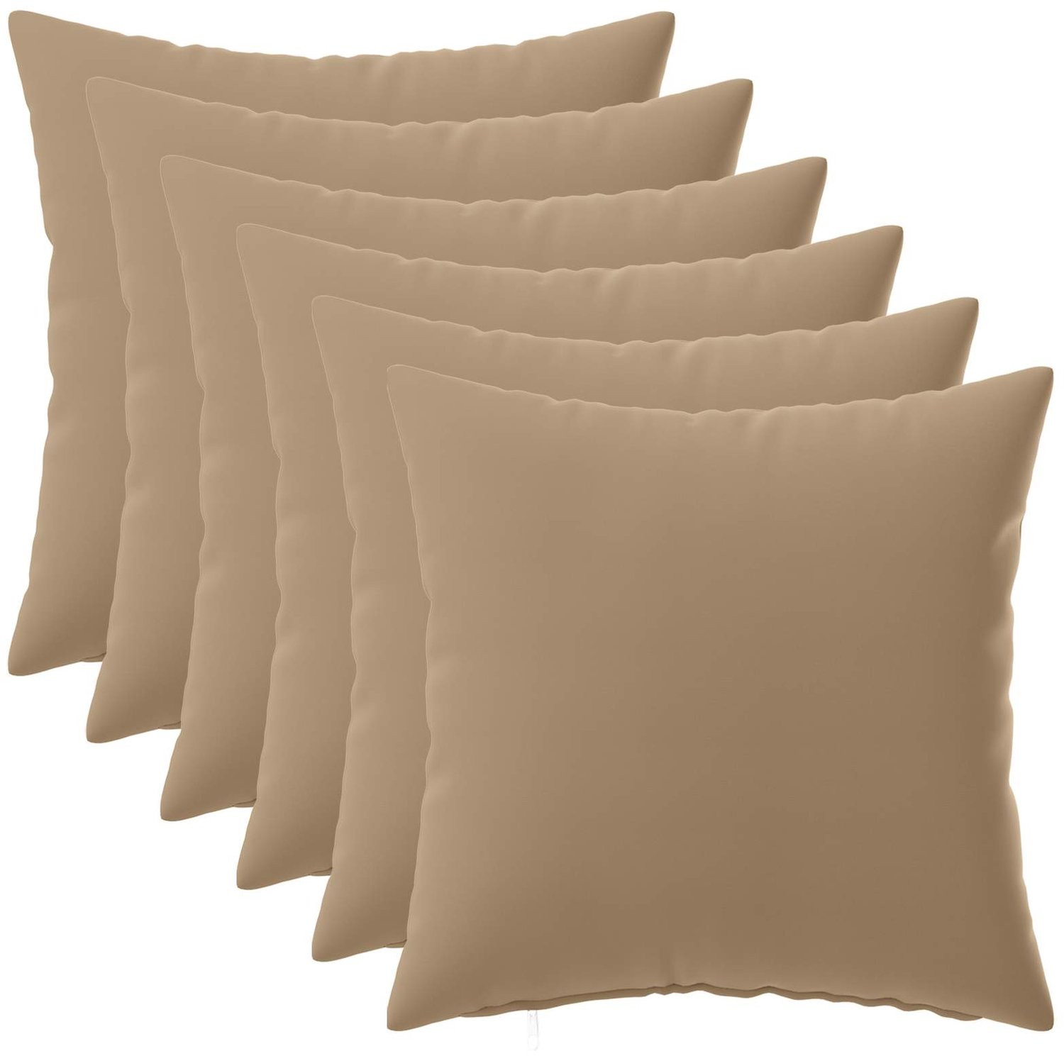 vidaXL Kussen HEERLEN Set van 6 - Taupe - Polyester