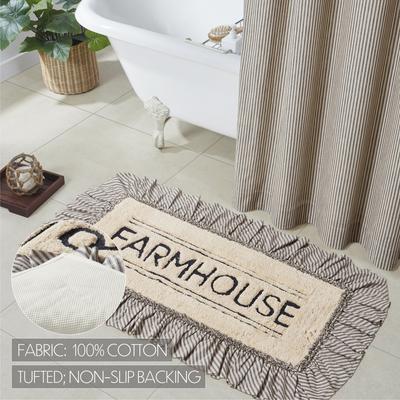 VHC Brands Sawyer Mill Charcoal Farmhouse Bathmat 27x48