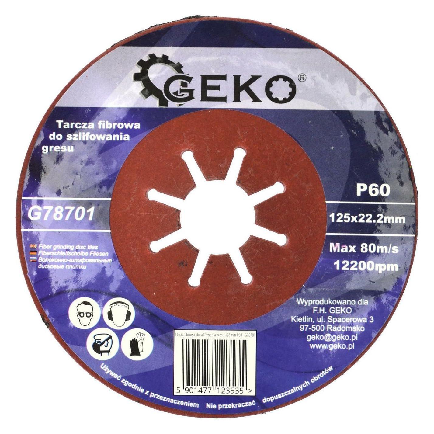 GEKO Fiberscheibe P60, 125 mm, für Steingut (P60) (G78701)