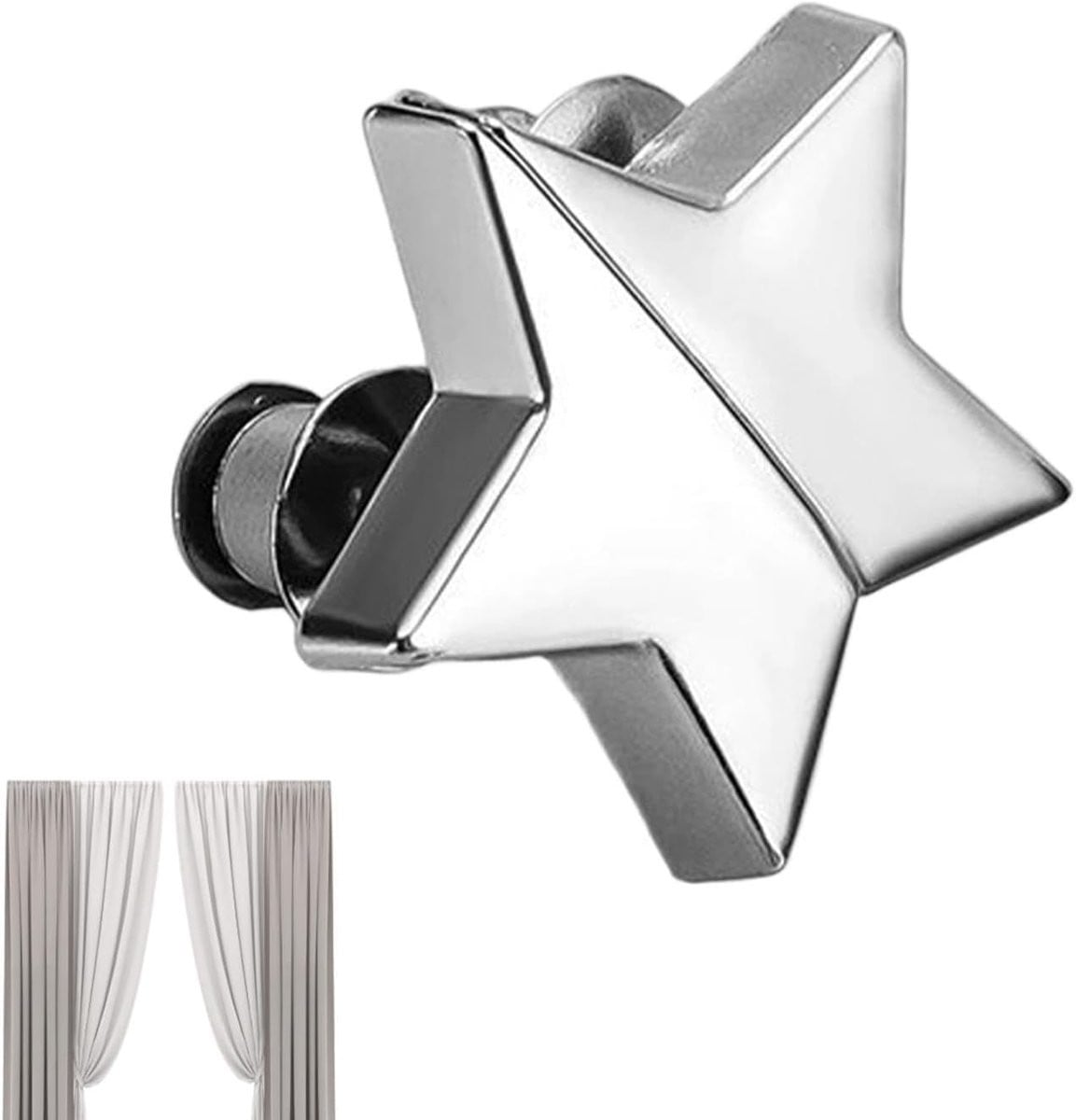 Magnetische Gordijnbinders in Zilver met Stervormig Ontwerp - 27 cm