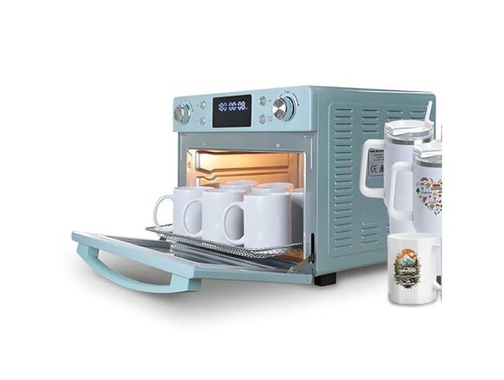 DNEPEI 16L / 30L Sublimationsofen für Bastelarbeiten und Kleinunternehmen - 1400W Konvektions-Heißpresse mit 360°-Heizung für Tassen, Gläser und Becher 30L
