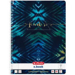 Herlitz Batik Fearless, Muster, Blau, Navy, A4, 80 Blätter, 70 g/m2, Kariertes Papier