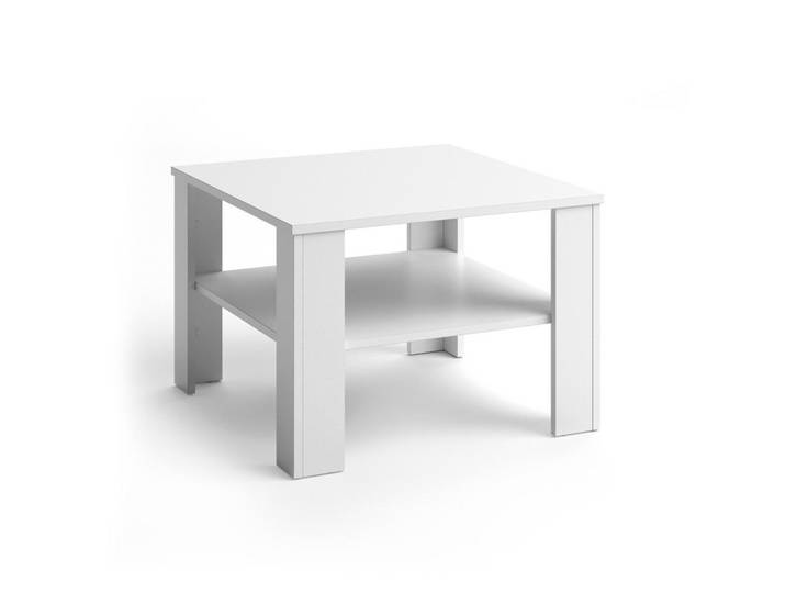 Vicco Couchtisch Homer Weiß 60 x 60 cm, Holzwerkstoff, 2 Fächer, Quadratisch,Quadratisch, 60x42x60 cm, Wohnzimmer, Wohnzimmertische, Couchtische