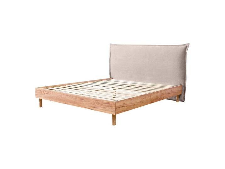 Bett BOBOCHIC CHARLIE 180x200cm stoff mit textur beige