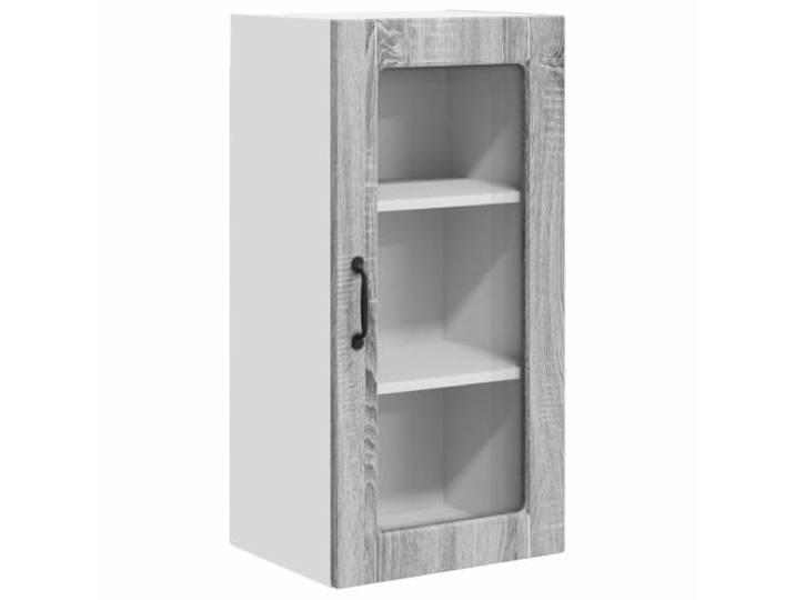 GHVBNMF Küchen-Wandschrank 2er Set Graues Sonoma 40x31x80cm LUCCA Zweitürige Wandvitrine aus Holzwerkstoff für Küche und Esszimmer mit verstellbaren Ablagen und modernen Linien.