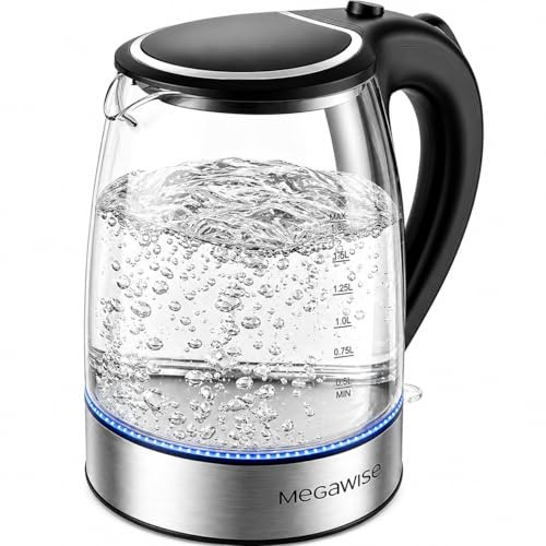 MEGAWISE Glazen waterkoker Serious, Wit, 1,8 l