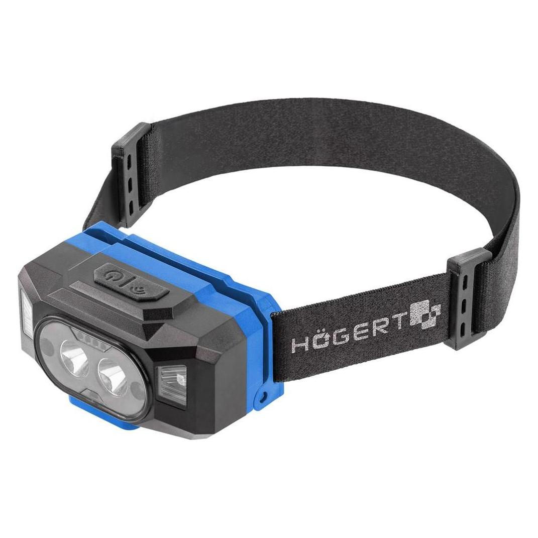 Hogert Högert Technik - LED-Stirnlampe USB wiederaufladbar - Superhelle Stirnlampe mit 6 Lichtmodi - mit Po (200 lm) (HT1E423)