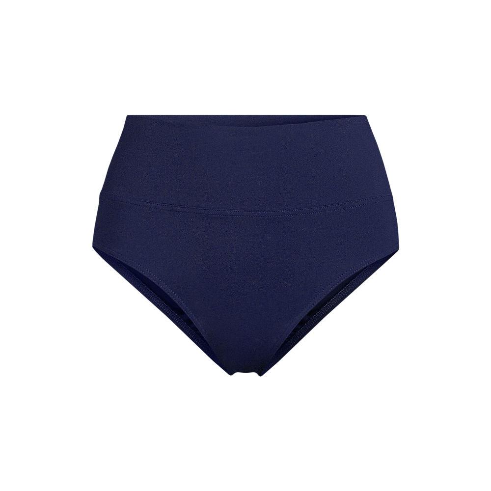 Bikinihose zum Umschlagen, High Waist, für Damen, Damen, size: regular, Blau, Nylon-Mischung, by Lands' End