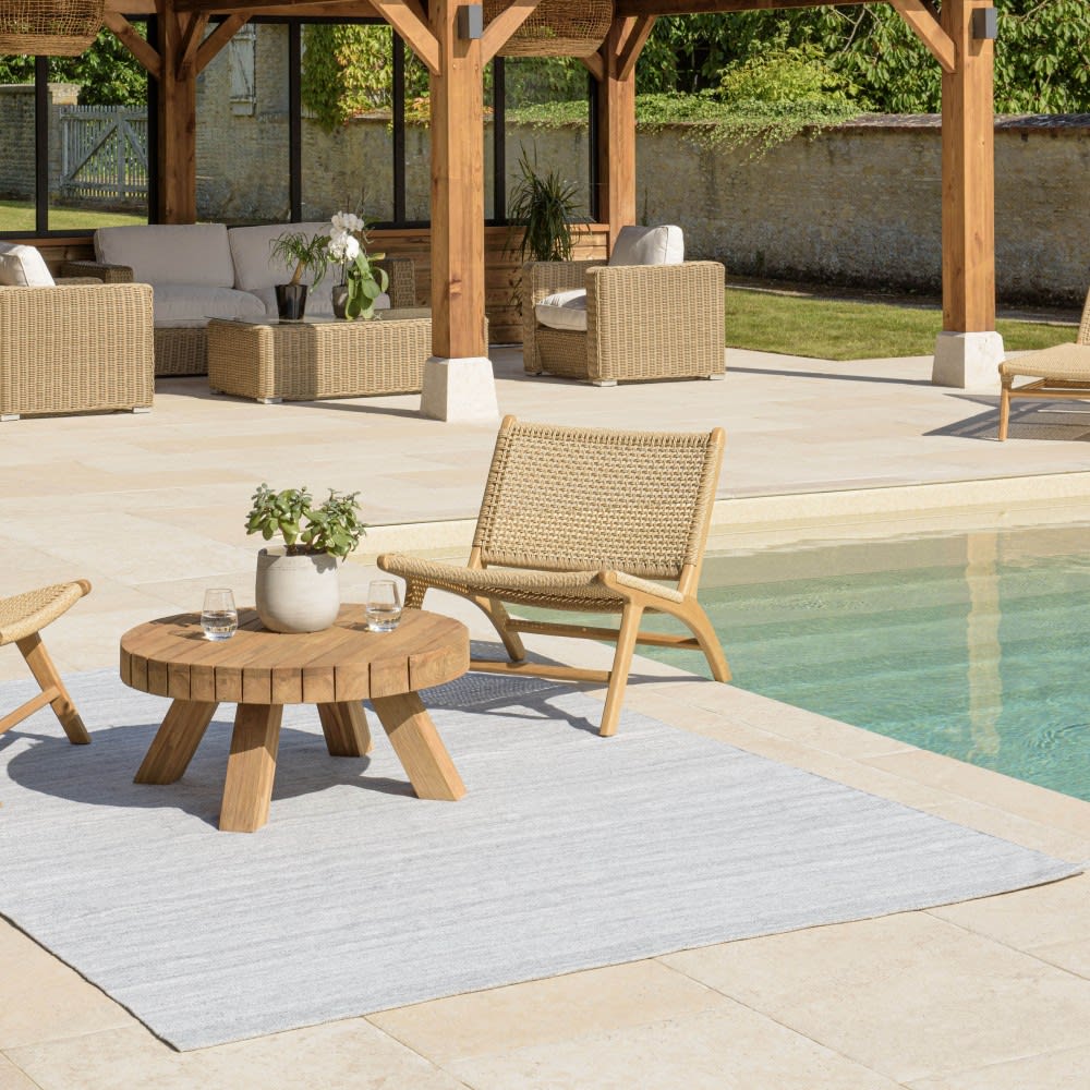 MACABANE Tapis d extérieur rectangulaire 160x230cm gris chiné Gris 230x0x160cm