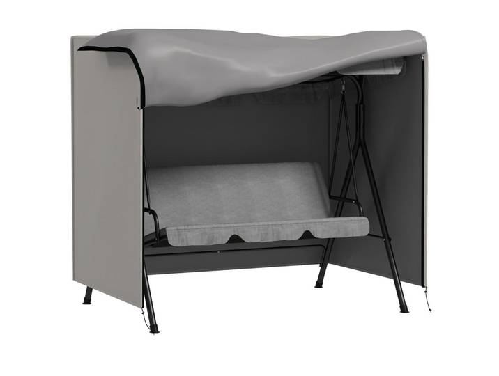 Outsunny Abdeckung Hollywoodschaukel, Grau, Kunststoff, 114x152x177 cm, Gartenzubehör, Abdeckung für Gartenmöbel