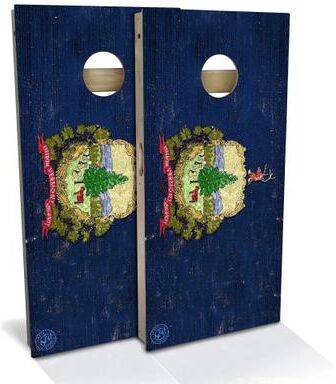 Skip's Garage Vermont Flag Outdoor Cornhole Board Set