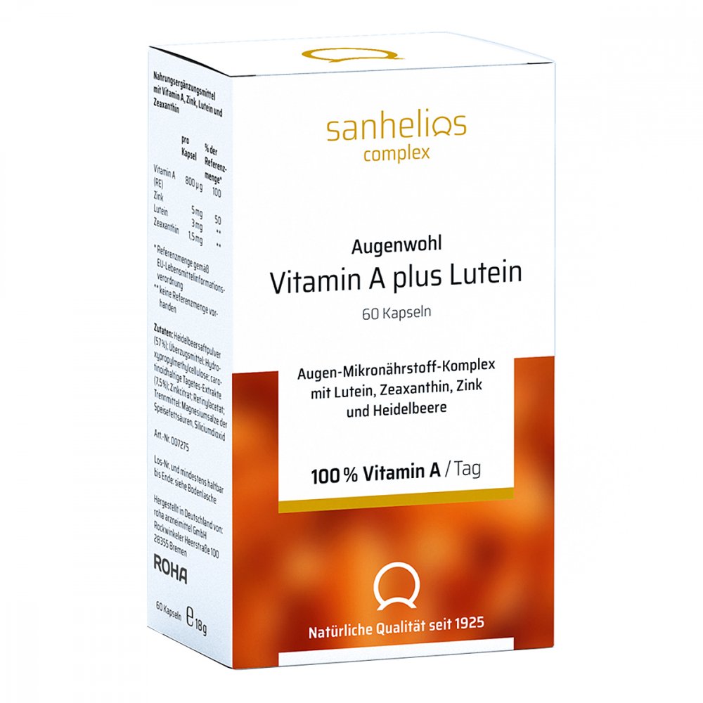 Hansa Naturheilmittel GmbH Sanhelios Augenwohl Vitamin A plus Lutein Kapseln 15302095