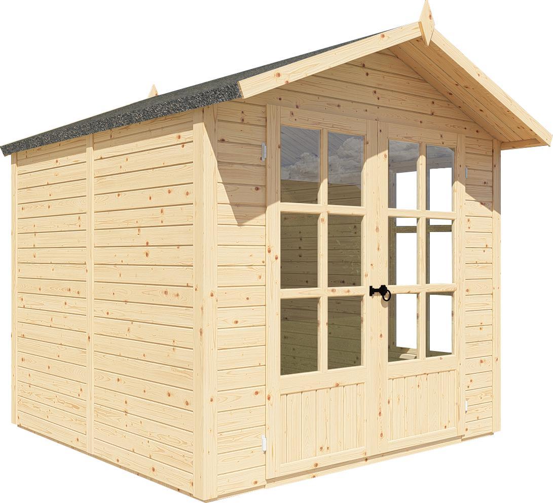 Alpholz Gartenhaus Summersault 237x177 aus Holz Holzhaus Wandstärke: 19 mm Inklusive: Fußboden Blockbohlenhaus