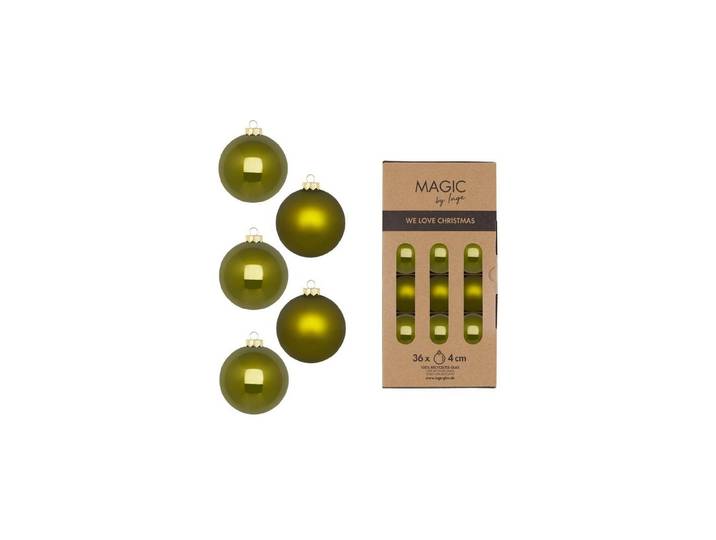Weihnachtsbaumkugel Green Olives 36 Stück , grün (olivgrün), Weihnachtsbaumkugeln, Weihnachtsbaumkugel